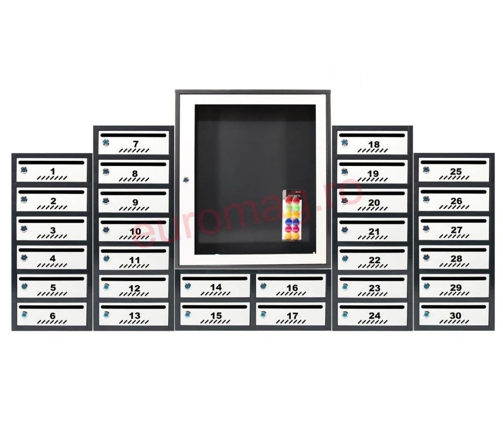 set-30-cutii-postale-bloc-standard-antracit-cu-gri