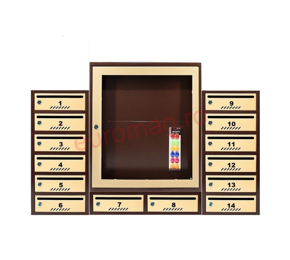 set-14-cutii-postale-bloc-standard-maro-bej
