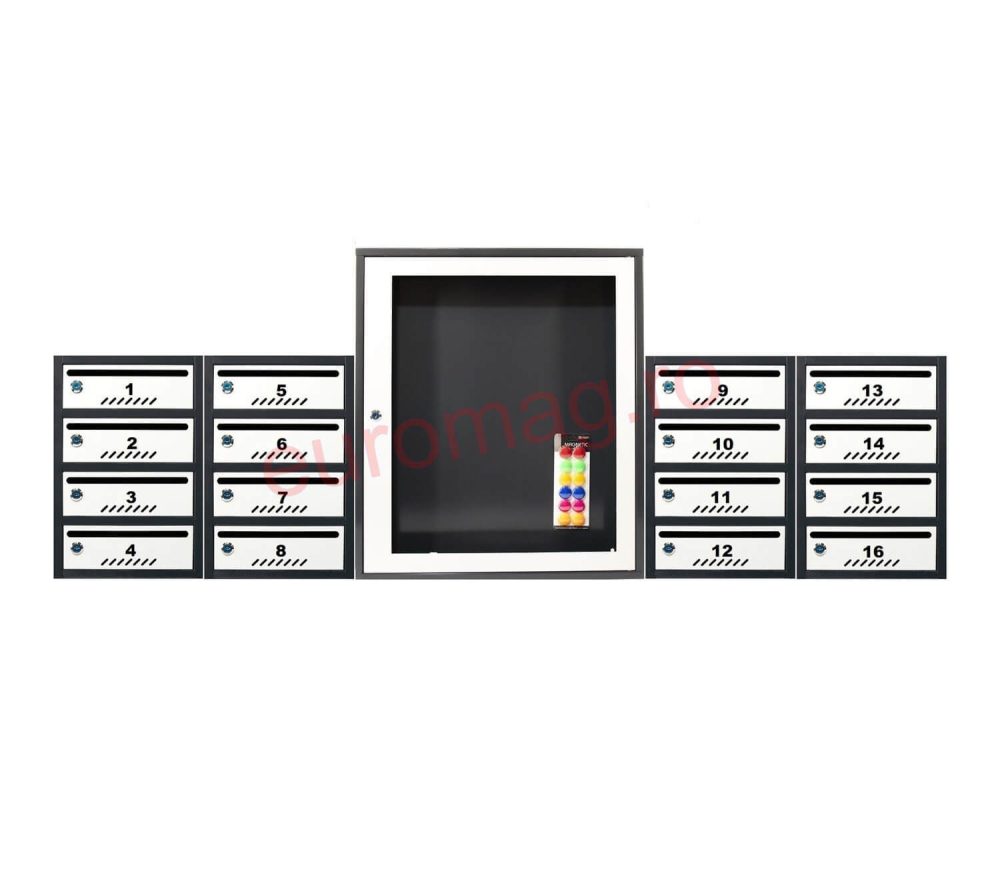 set-16-cutii-postale-bloc-standard-antracit-cu-gri