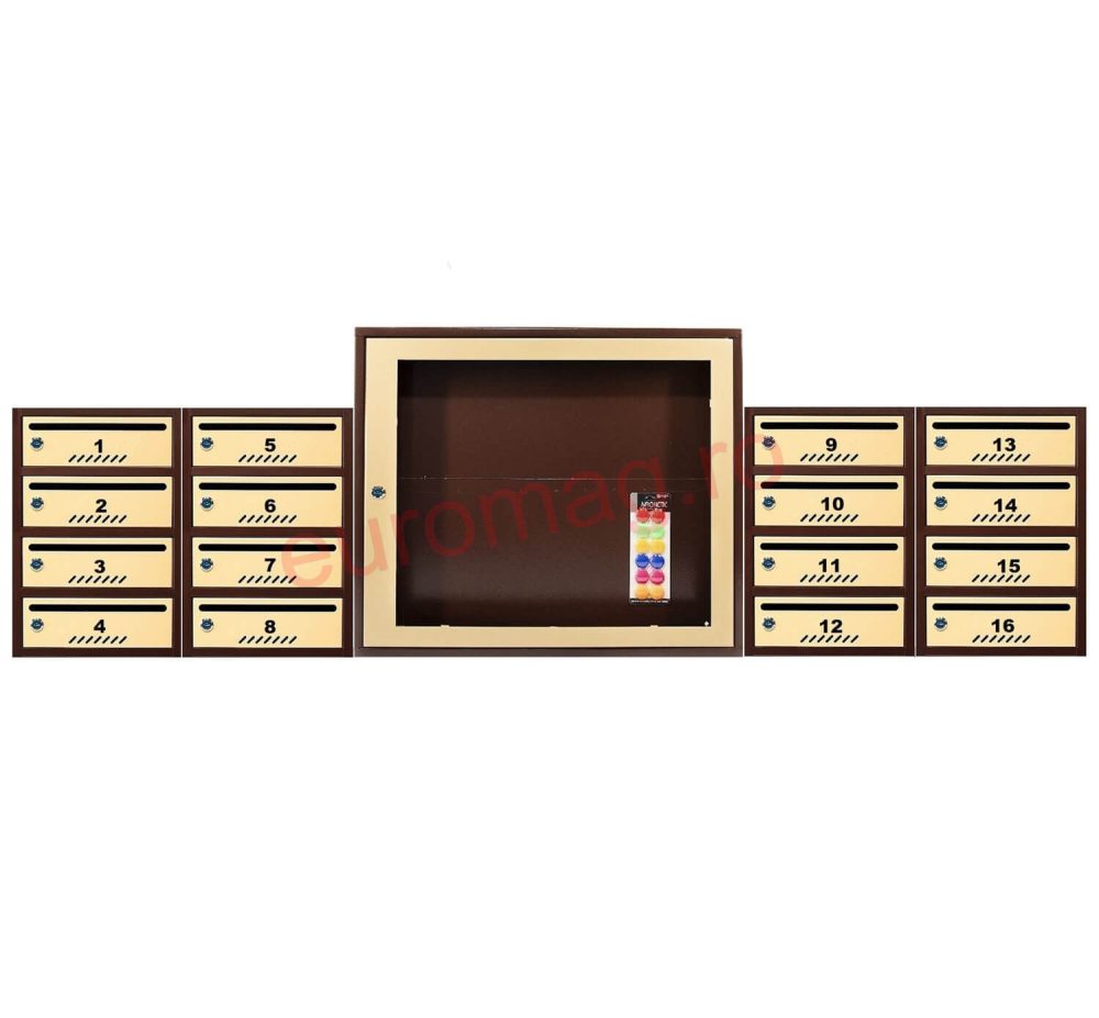 set-16-cutii-postale-standard-maro-bej