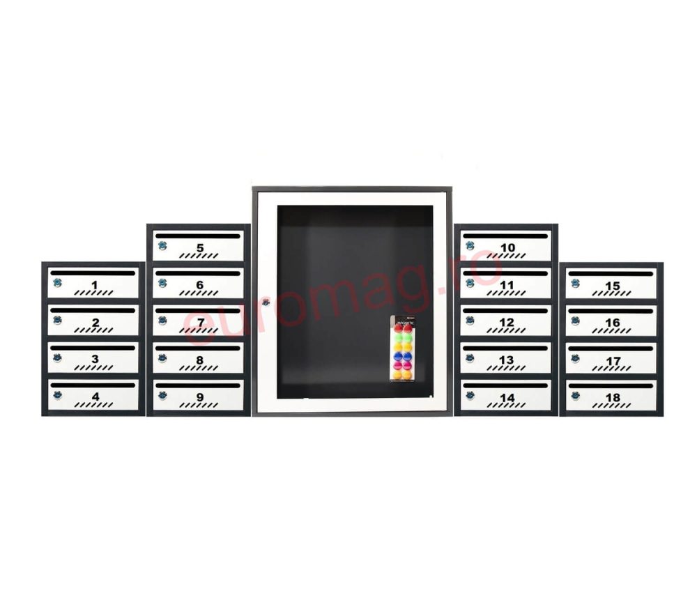 set-18-cutii-postale-bloc-standard-antracit-cu-gri