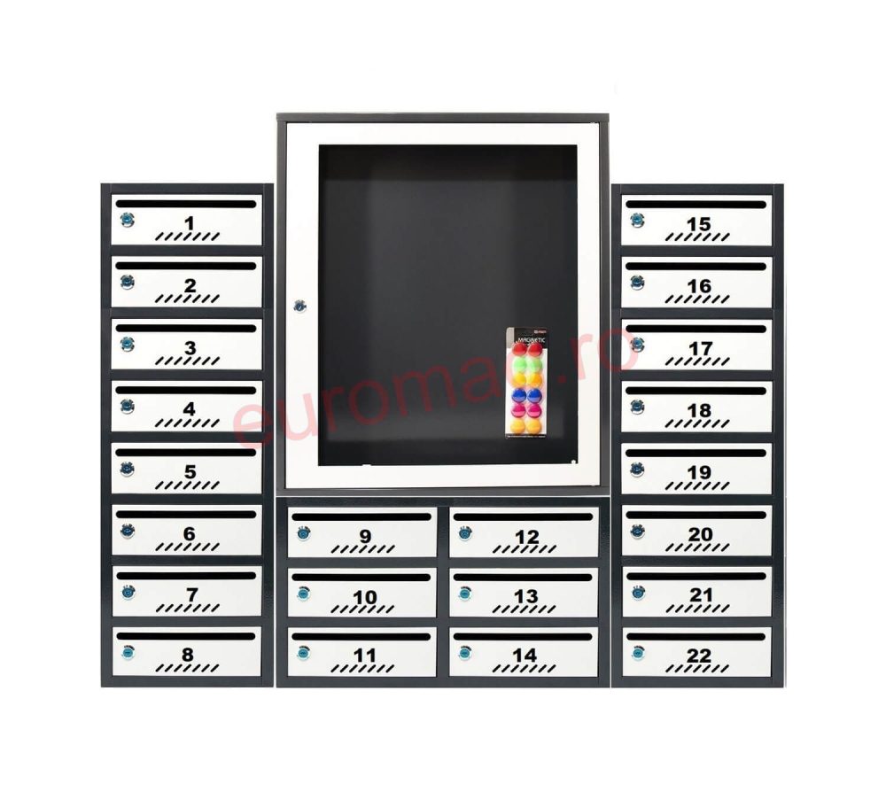 set-22-cutii-postale-bloc-standard-antracit-cu-gri