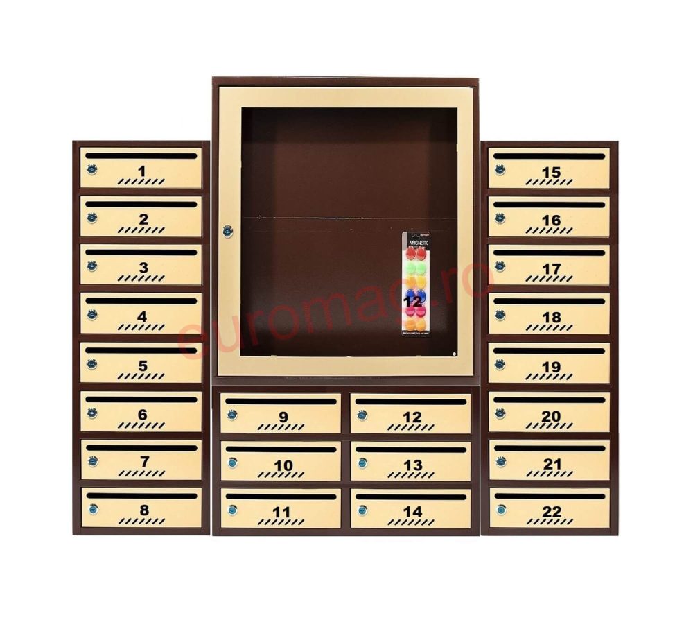 set-22-cutii-postale-bloc-standard-maro-cu-bej
