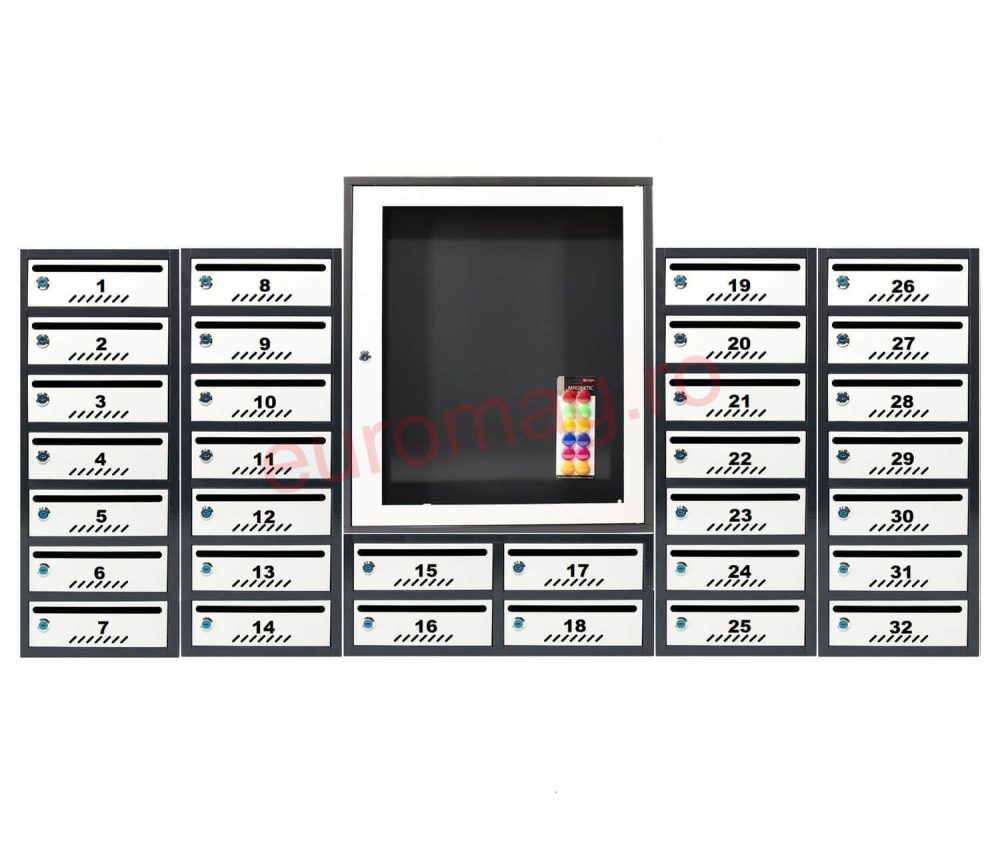 set-32-cutii-postale-bloc-standard-antracit-gri