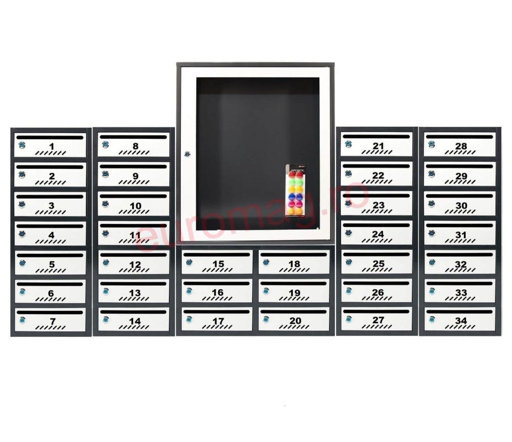 set-34-cutii-postale-bloc-standard-antracit-gri
