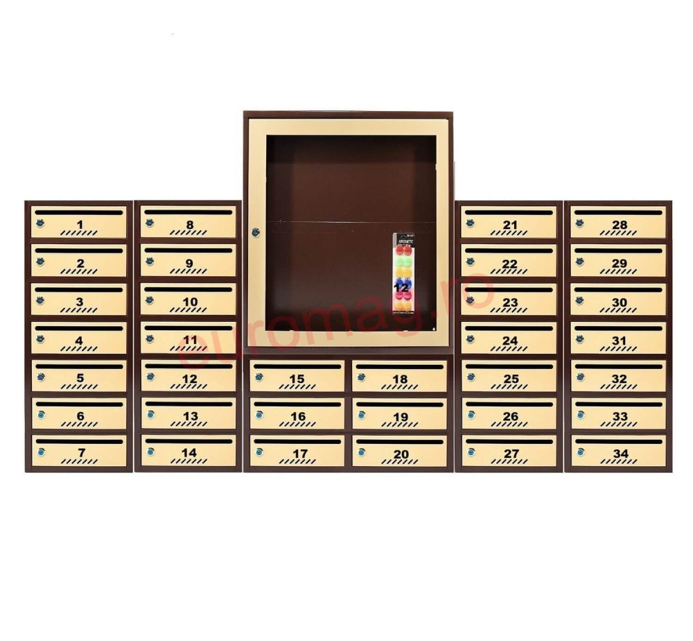 set-34-cutii-postale-bloc-standard-maro-bej